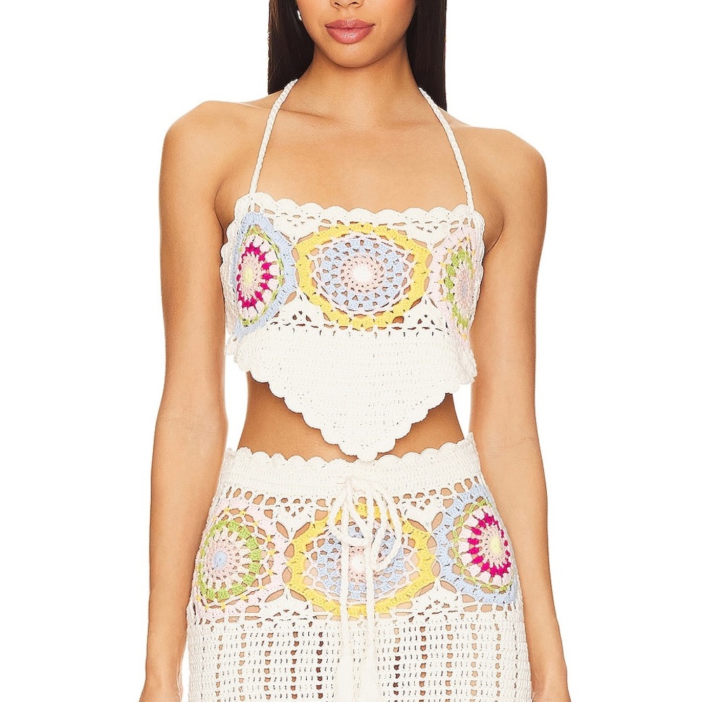 Colorful Crochet Halter Top